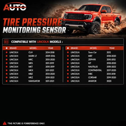4Pack 315/433MHZ Universal Pre-Programmed TPMS Tire Pressure Monitoring Sensors Compatible with Ford Model