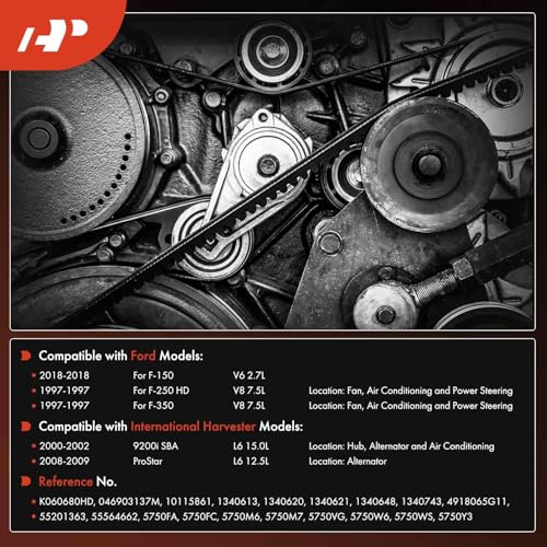 A-Premium Heavy Duty Serpentine Belt 6-Rib 68 In Compatible with Ford
