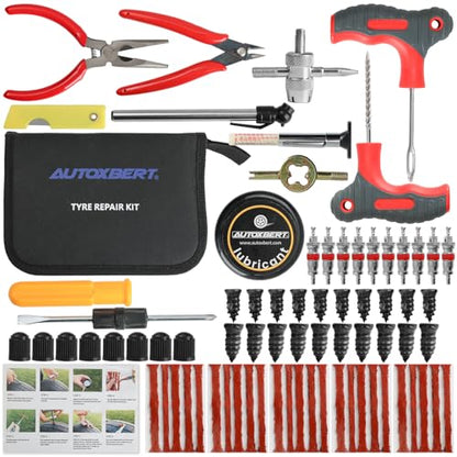 Flat Tire Repair Kits, 75 PCs Tire Screw Plug Kit with Screwdriver - size: 75pcs Compact+kit