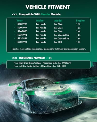 SCITOO 2PCS 19B1380 19B1379 Front Driver & Passenger Side Brake Calipers - size: Front[19B1380 & 19B1379]