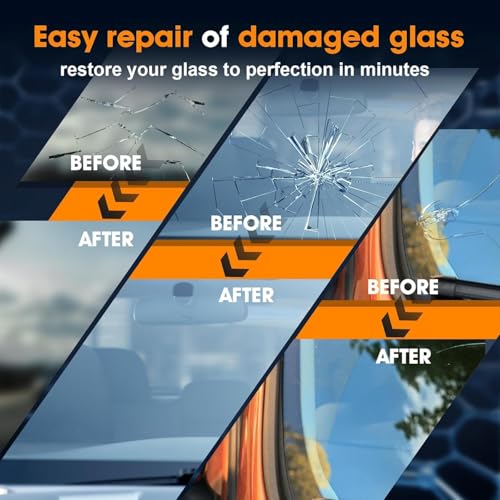 Windshield Chip Repair Kit, 2026 Car Windshield Repair Kit with Suction Cup Stand, DIY Auto Glass Repair Tools for Quick-Fix Bulls Eye Crack & Rock Chip, 2 Packs