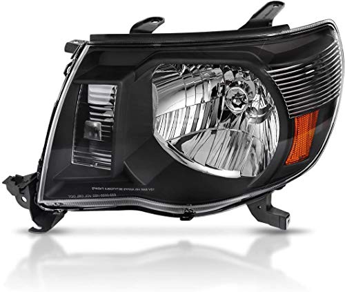 for 2005-2011 Toyota Tacoma Halogen Headlight W/O Bulbs - color: Black Housing