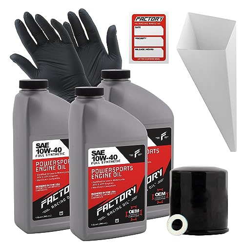 Factory Racing Parts Oil Change Kit compatible with Kawasaki Motorcycles