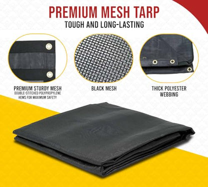 Mytee Products 6'6" x 18' Dump Truck Vinyl Coated Mesh Tarps Cover with 5 Inch 18oz Double Pocket - size: 6.5 ft x 18 ft