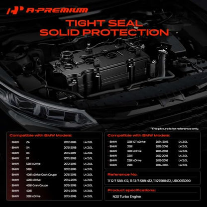 A-Premium 2.0L Turbo N20 Engine Valve Cover with Oil Cap & Gasket & Bolts