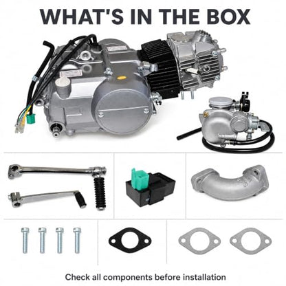 125cc 4-Stroke Engine Kit, 4-Speed Semi-Auto for CRF50 Dirt Bikes