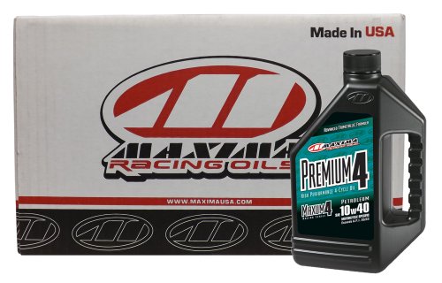 Maxima CS349128-4PK Premium4 10W-40 Motorcycle Engine Oil - 1 Gallon, (Case of 4) - size: 1 Gallon, style: Case of 4
