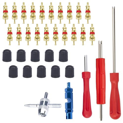 Valve Stem Removal Tool, Schrader Valve Removal Tool, Tires Repair Tool Kit - color: 35 PCS