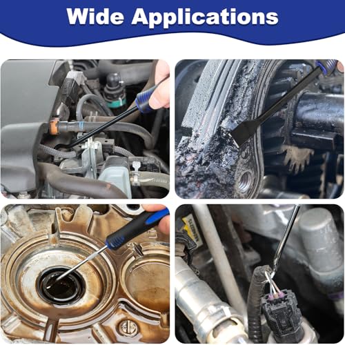17Pcs Hook and Pick Tool Set with Scraper Auto Clip Removal Plier Fastener Remover Rivets Puller Mechanic Car Trim Removal Tool Kit Gasket Telescoping Magnetic Pickup Hand Automotive Tools(Blue) - color: Blue- 17 Pcs Auto Pick and Hook Set