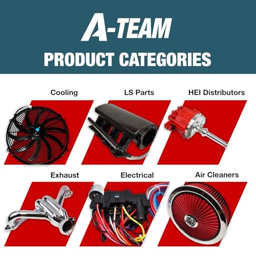 A-Team Performance 6-Blade Aluminum Water Pump - 5-5/8 in H, 5/8 in Shaft High-Volume Pump - Compatible with Small Block Chevrolet 265-400 Ci Engines