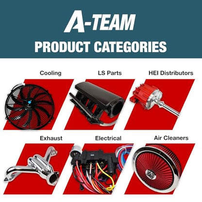 A-Team Performance 6-Blade Aluminum Water Pump - 5-5/8 in H, 5/8 in Shaft High-Volume Pump - Compatible with Small Block Chevrolet 265-400 Ci Engines