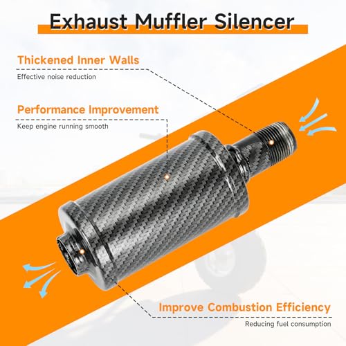 FVRITO Mini Bike Exhaust Silencer Muffler for Predator 212cc 196cc Coleman - color: Imitation Carbon Fiber