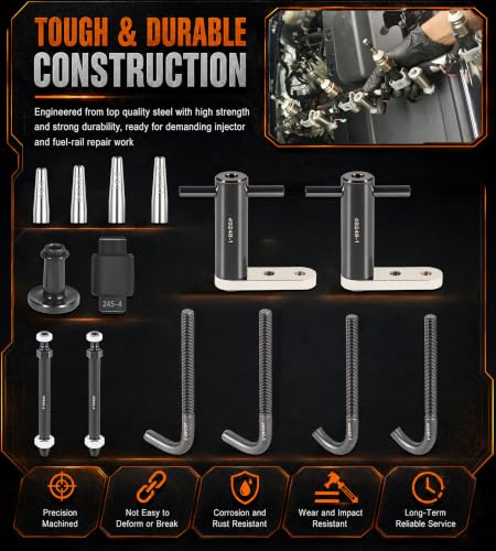 6706 Fuel Injector Rail Assembly Remover & GM245 Fuel Injector Seals Tools Perfectly Fits for GM Engines