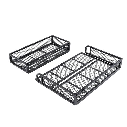 HECASA Universal Front Rear Cargo Basket Compatible with ATV Drop Storage Rack Cargo Carrier Steel