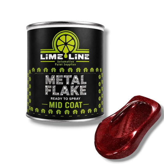 LiME LiNE Automotive Metal Flake Midcoat - No Reducer Needed (Red, 1 Pint) - color: Red, size: 16 Fl Oz (Pack of 1)