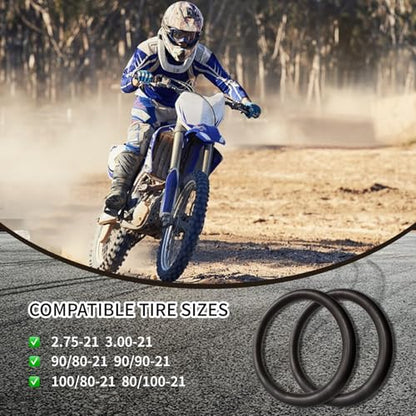 2 Pack 2.75/3.00-21” Heavy Inner Tube, 80/100-21(300/325-21) Inner Tube - size: 2.75/3.00-21 (2 Pack)