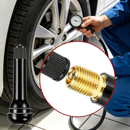 100PCS TR418 Valve Standard 2" Snap in Tubeless Rubber Tire Valve Stem TR 418 Black - color: 100PCS, size: TR418