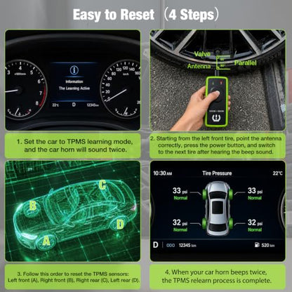 TPMS Relearn Tool for GM and Ford, 2IN1 TPMS Reset Tool with Battery - color: With Battery