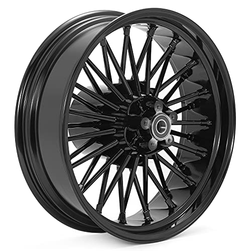 TOFR 18x5.5 Rear Fat King Spoke Wheel Rim For Harley Touring Bagger 09-25 - color: Gloss Black, size: Rear:18x5.5