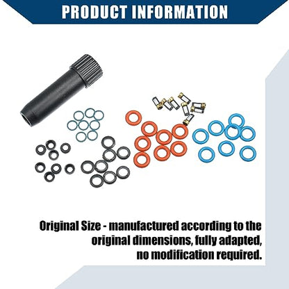 Fuel Injector Seal O-Ring for Volvo XC90 4.4L V8 2005-2011 for Volvo S80 4.4L V8 2007-2010 / Fuel Injector Rubuild Kit/Durable / 1 Set Black