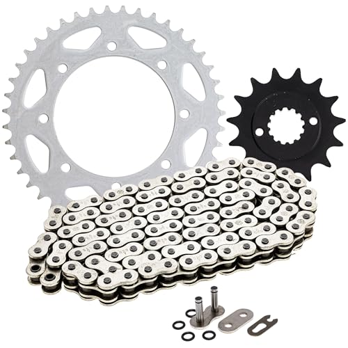 NICHE Drive Sprocket Chain Combo for Kawasaki KLR650 Front 15 Rear 43 Tooth 520V O-Ring 106 Links - size: O-Ring Chain