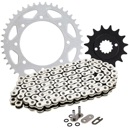 NICHE Drive Sprocket Chain Combo for Kawasaki KLR650 Front 15 Rear 43 Tooth 520V O-Ring 106 Links - size: O-Ring Chain