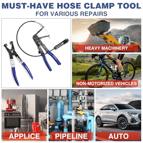 WORKPRO 2PCS Hose Clamp Pliers Set, 27" Long Reach Wire Spring Pliers - color: Blue, size: 2-Piece