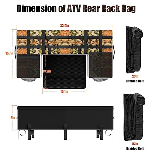SUNPIE ATV Soft Cargo Bags with Seats Cushion Pad with Upgrade Zipper - color: Camo