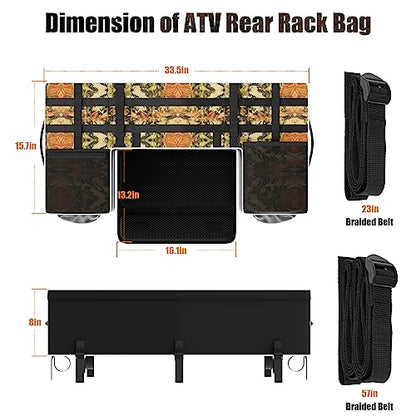 SUNPIE ATV Soft Cargo Bags with Seats Cushion Pad with Upgrade Zipper - color: Camo