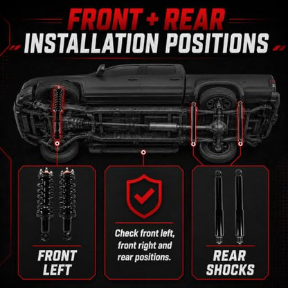 4PCS Front Rear Struts Shock Assembly Fit for Toyota Tundra RWD 2000-2006 - color: 4 Pcs, size: Tundra RWD 00-06