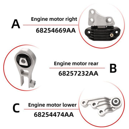 Engine Motor Mount Set, for Jeep Renegade 2015-2018 500x 1.4L - style: for Renegade 2015-2018