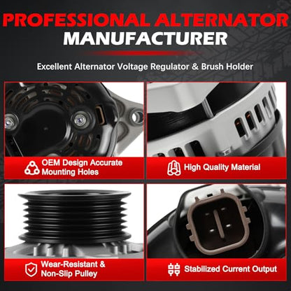 11099 Alternator 12V 130Amp Fits for Pilot 2005-2008 3.5L, Odyssey 2005-2007 3.5L, Ridgeline 2006-2008 3.5L, RL 2005-2008 3.5L, TL 2004-2008 3.2L/3.5L, MDX 2003-2006 3.5L/3.7L - size: 11099 | 130A