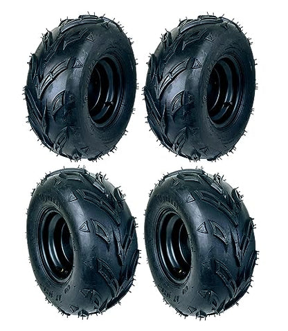 Preinstalled Tire & Wheel Rim Assembly with 3-1/8 in (79mm) Bolt hole spacing. 16x8-7 Tire 3 Bolt Taotao Kandi Redcat Kazuma 70cc 110cc 125cc ATV UTV Quad Buggy (Set of 4) - size: Set of 4