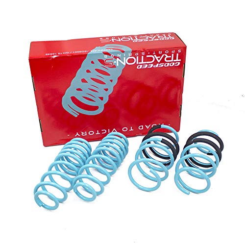 Godspeed LS-TS-VN-0008-B Traction-S Performance Lowering Springs, Reduce Body Roll, Improved Handling, Set of 4, compatible with Volkswagen Passat (B7) 2012-16