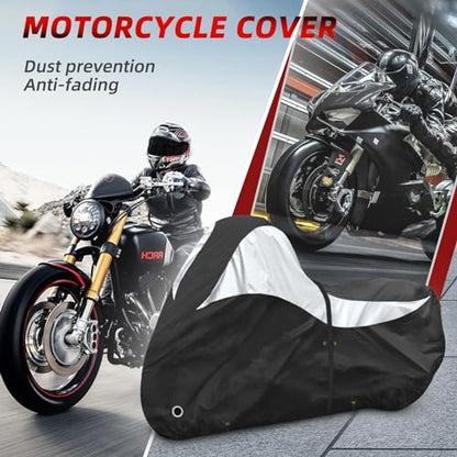 600D Motorcycle Cover, Heavy Duty Waterproof Motorcycle Covers Outdoor Storage with Lock-Holes Compatible with Harley Davidson, Honda, Suzuki, Yamaha (Side Box) - size: Side Box