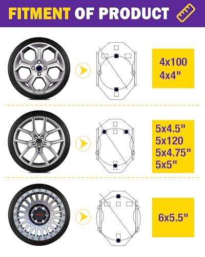 Sturdy Spare Tire Carrier fit Boat Camper RV Trailer Holds up to 150 Lbs, Heavy Duty Spare Tire Mount Bracket with 3-Point Fixed Method Fits Most 4/5/6 Lugs Wheels, No Rust and Deformation