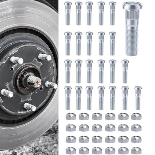 12Sets 1/2-20 Trailer Studs with Nuts Fit Lippert Dexter 2000-7000LB Axles - color: 1/2''-20 Wheel Stud with Lug Nuts, size: 24pack