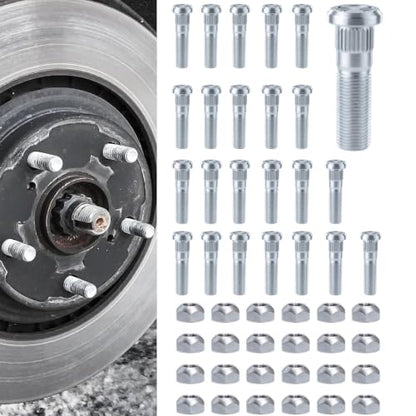 12Sets 1/2-20 Trailer Studs with Nuts Fit Lippert Dexter 2000-7000LB Axles - color: 1/2''-20 Wheel Stud with Lug Nuts, size: 24pack