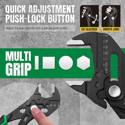 SK Pliers Wrench Set, Adjustable Parallel Smooth Jaw, 6-Inch & 7.5-Inch - size: 6-Inch, 7.5-Inch Set