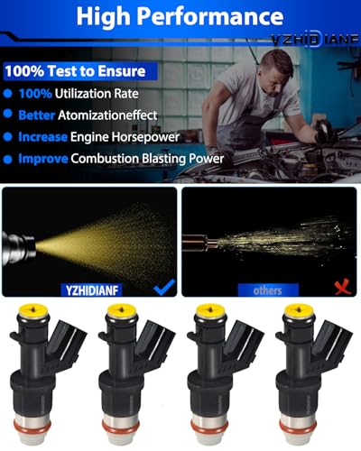 16450R40Y01 Fuel Injectors Fit For:-Honda Civic 2013-2015, Accord 2008-2012, CRV 2010-2011 For:-Acura LLX 2013-2015, TSX 2009-2014 Replace 800-2082N FJ1046 MP-56160 8002082N 2.4L (4 Pack) - size: 16450R40Y01(4)