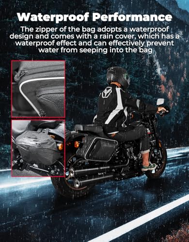 KEMIMOTO Motorcycle Saddlebags Expandable 22-30L (11-15Lx2)