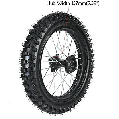 16" Rear Wheel 90/100-16 Tire Assembly For Dirt Pit Bike 125cc 140cc 150cc Apollo SSR XR CRF TaoTao Includes Brake Rotor and 428 Sprocket (16 Inch) - size: 16 Inch