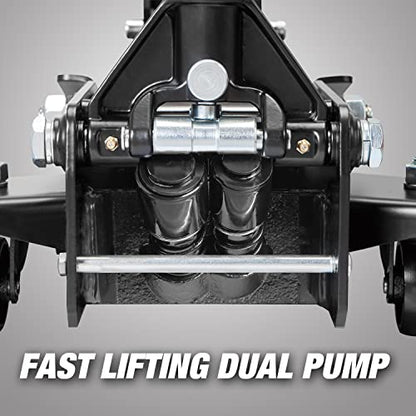 Road DAWG Low‑Profile High‑Reach Hydraulic 3 Ton Floor Jack, Black