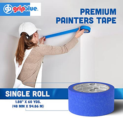Professional-Grade Blue Painters Tape 2 Inch Wide, 1 Roll - size: 2 in/1.88 (Single Roll)