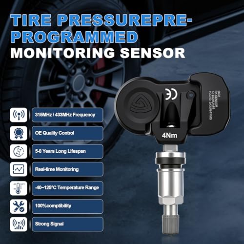 TPMS Sensor Tire Pressure Sensors Fit for Jeep/Dodge/Chrysler 4 PCS