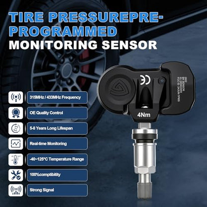 TPMS Sensor Tire Pressure Sensors Fit for Jeep/Dodge/Chrysler 4 PCS