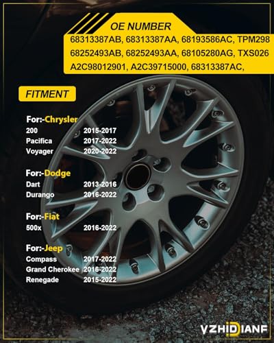 68313387AB Programed TPMS Sensors for:-Dodge Dart 2013-2016