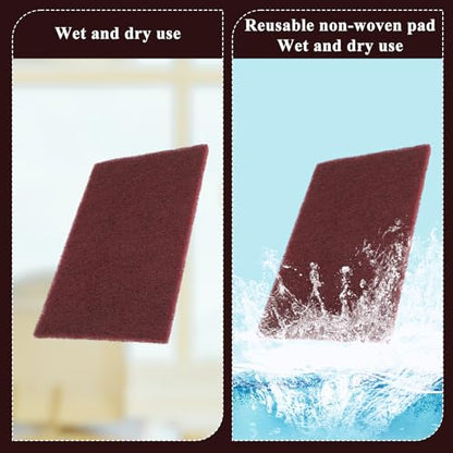 6 PCS Red Nylon Scuff Pads, General Purpose Sanding Hand Pads