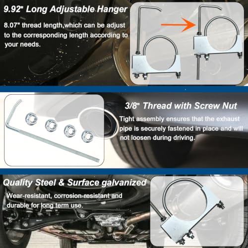 4" Exhaust Clamp With Hanger One-Piece Muffler Hanger, Pack of 1 - size: 4"-1 PACK（One-Piece)