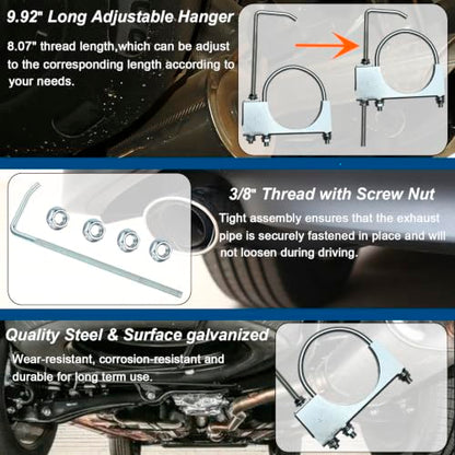 4" Exhaust Clamp With Hanger One-Piece Muffler Hanger, Pack of 1 - size: 4"-1 PACK（One-Piece)